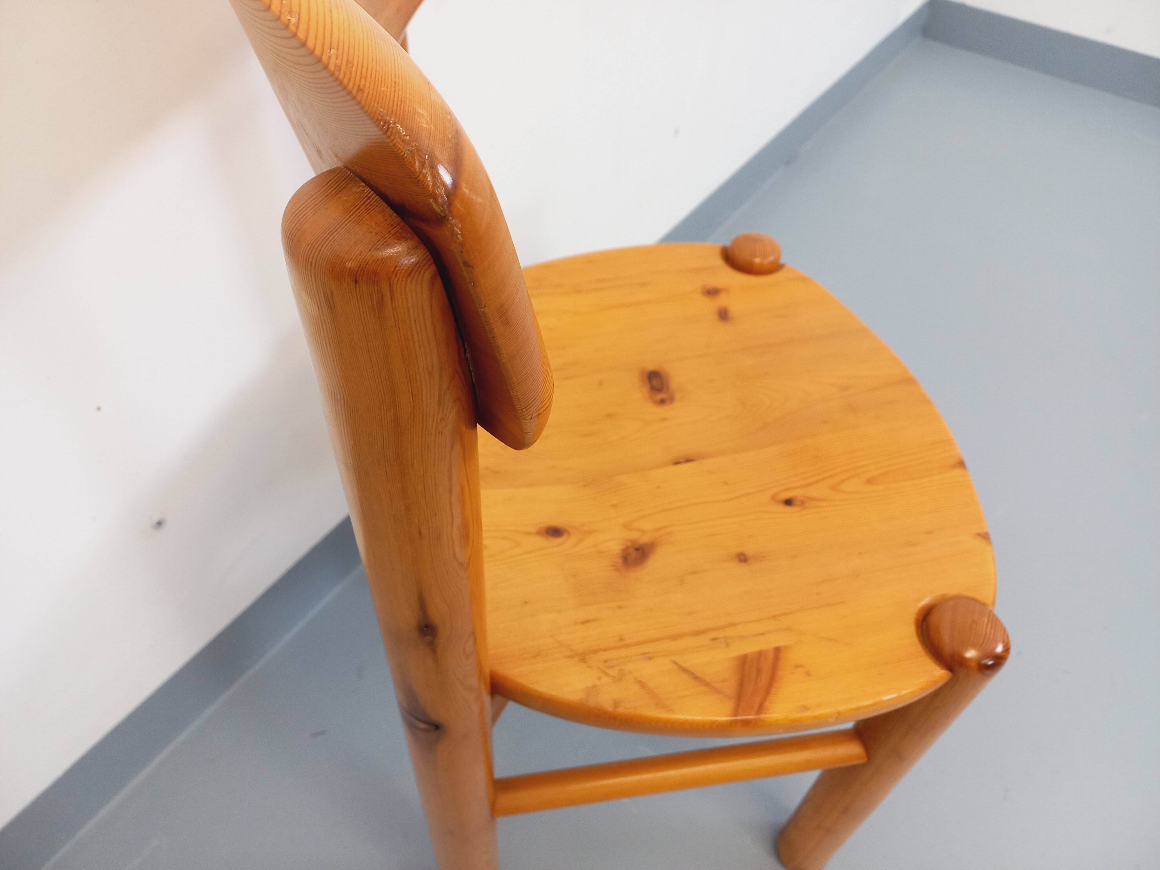 Vintage Scandinavian chair Rainer Daumiller in pine from the 60s 70s.