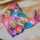 3 poissons en faïence de vallauris déco murale