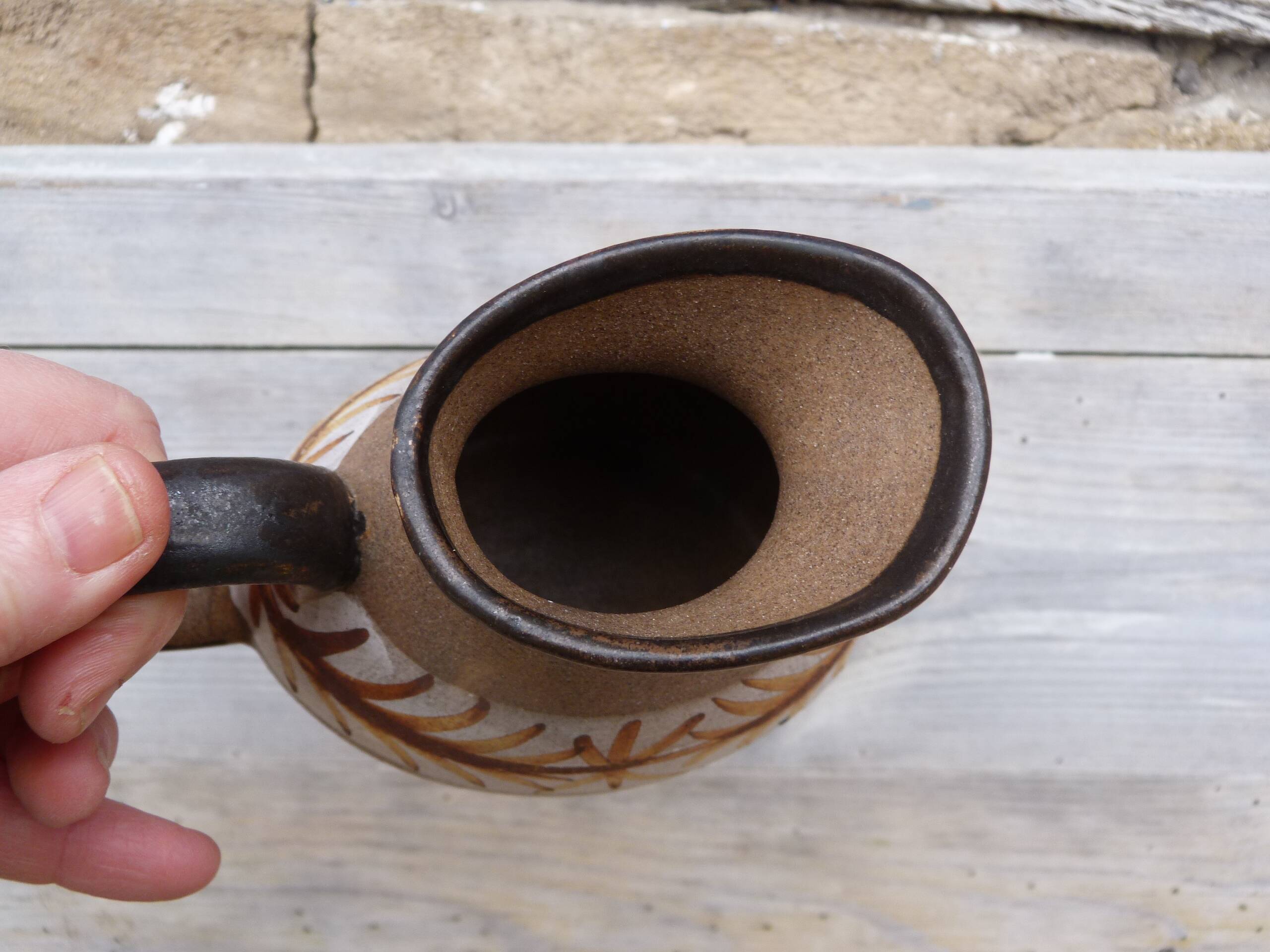 Old Quimper Keraluc terracotta pitcher