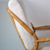 Bamboo armchair rattan buckle 1970