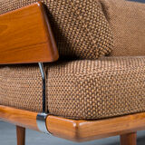 Danish Teak Fd 417 3 Seats Sofa Model Minerva by Peter Hvidt and Orla Molgaard-Nielsen for France &