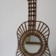 Rattan guitar mirror 75 x 38 cm year 1950
