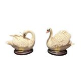 Set of two sculptures representing swans by Guiseppe Armani