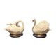 Set of two sculptures representing swans by Guiseppe Armani