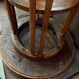 Vienna Secession coffee table in oak and brass, Czechoslovakia, 1920s.
