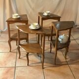 pedestal table, walnut side table