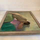 Nude woman lying down, oil on canvas.