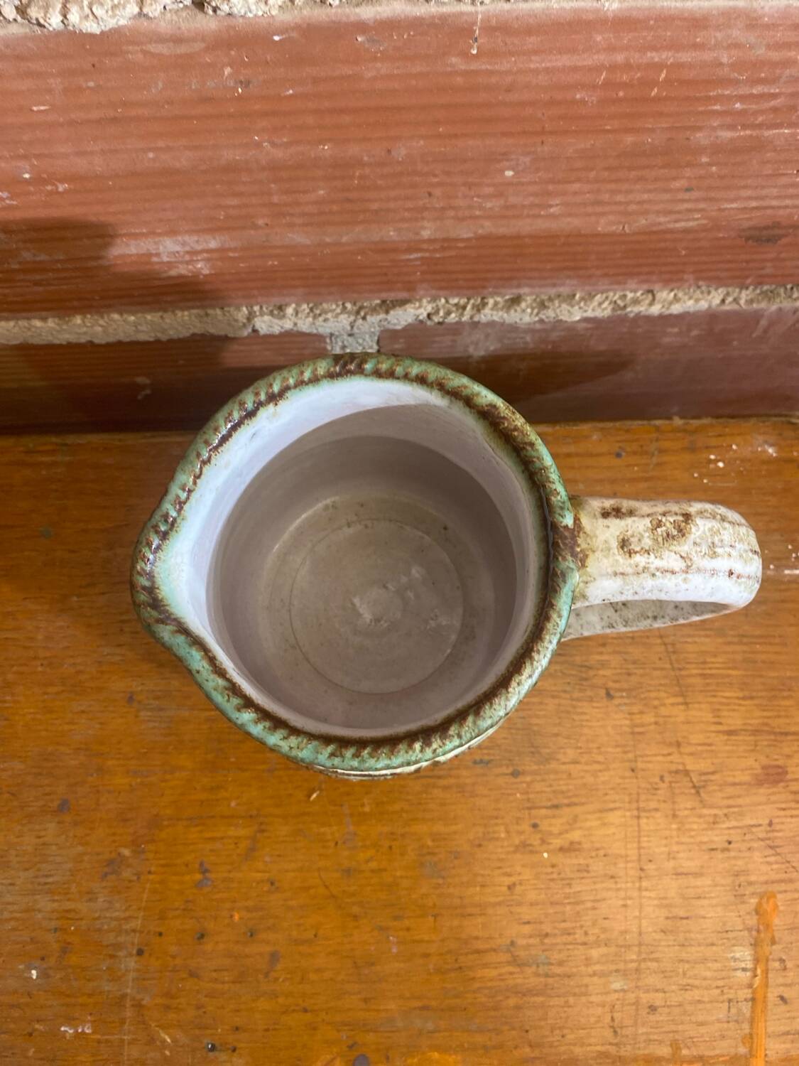 Antique pitcher marcel giraud vallauris stoneware grey & green vintage #c593