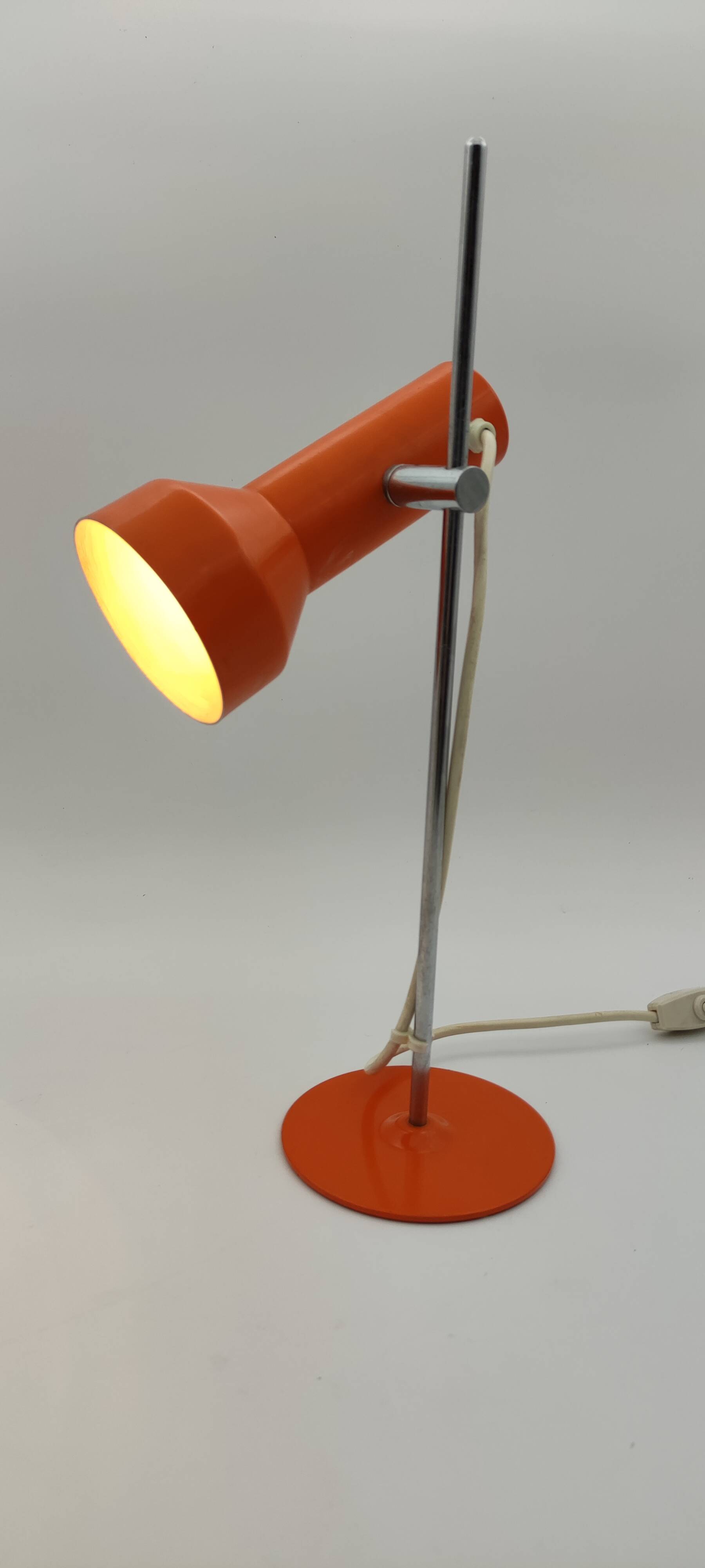 Orange metal lamp from the 70s