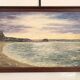 Oil painting knife beach sea sunset cliff signed canda