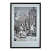 Christmas in Norway, antique engraving, printed in 1885.