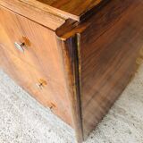 Art Deco chest of drawers in flambé walnut veneer circa 30's/ 40's