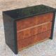 Roche Bobois Mahey black lacquer and burl commode with 3 drawers.