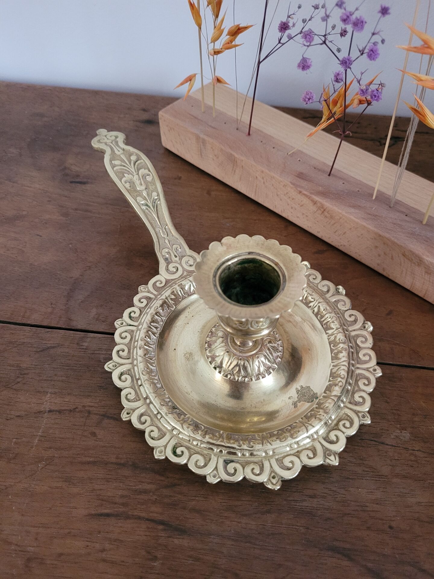Bronze cellar rat candlestick