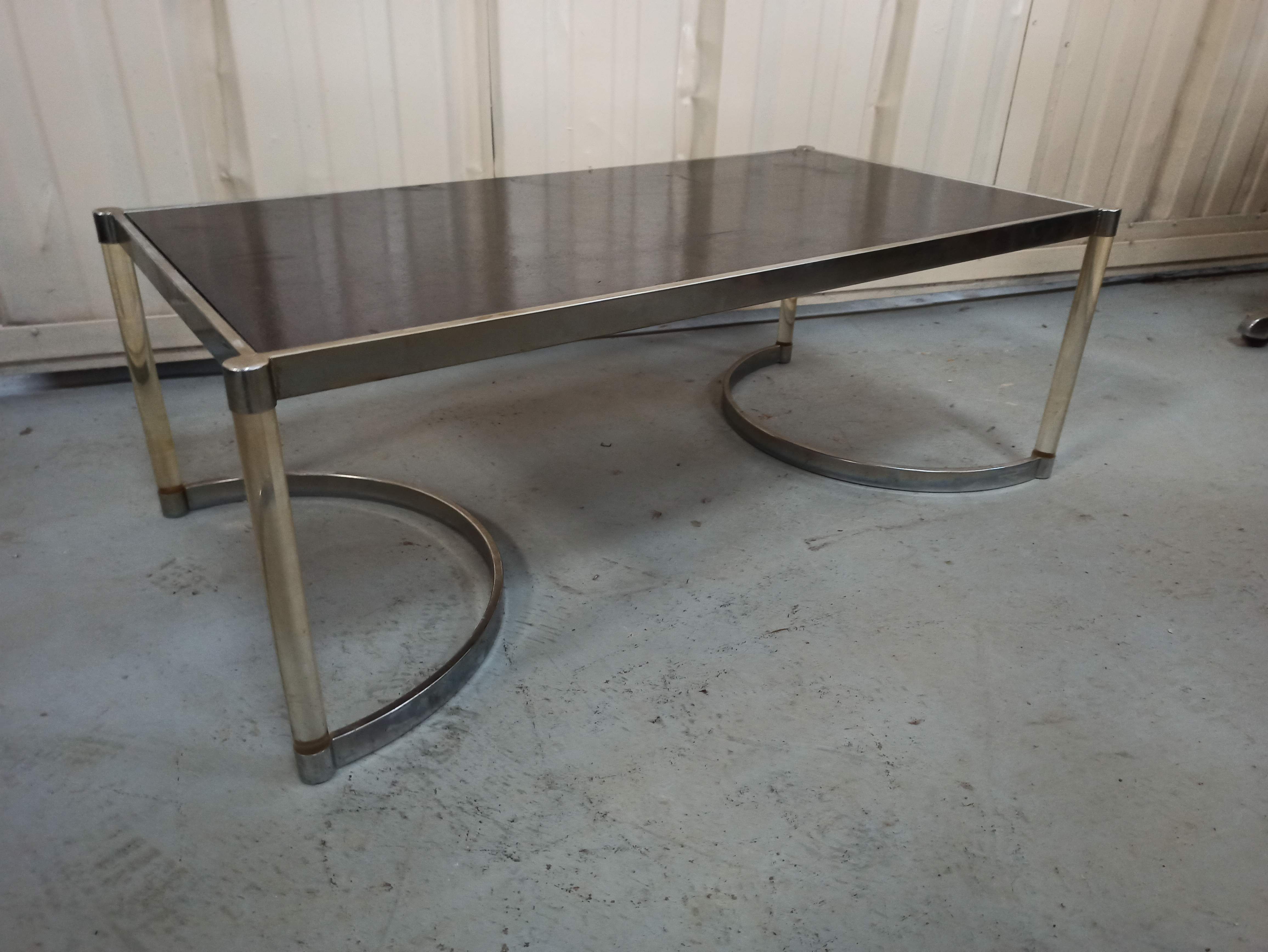 Plexiglas and iron coffee table