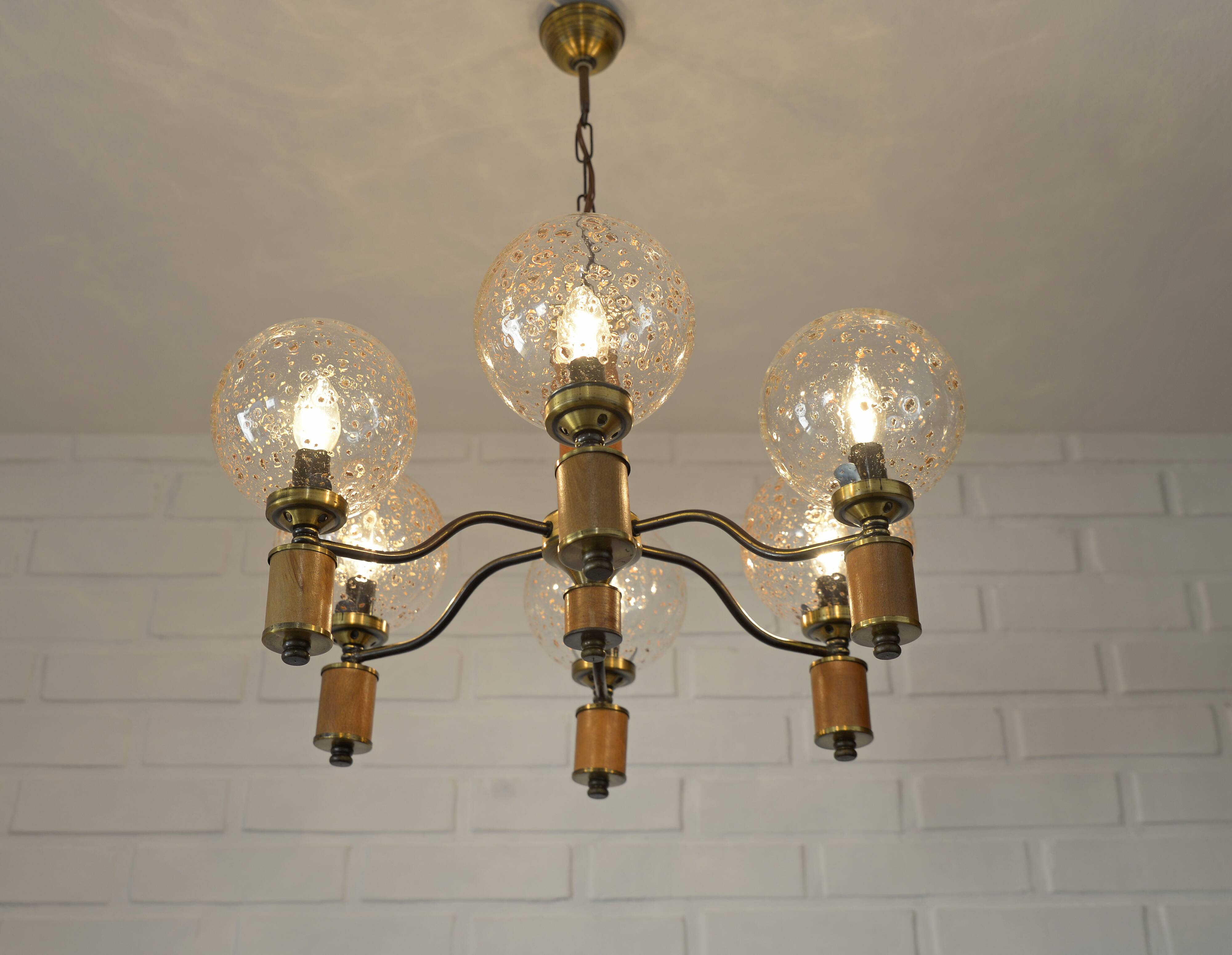 Vintage Brass Pendant Light Elegant Rustic Chendelier Colonial Style