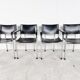 Vintage chrome and leather dining chairs set of 4 - 1980s