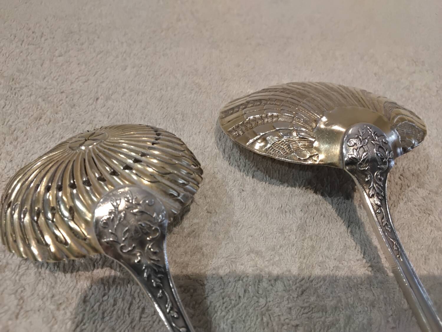 Strawberry set, 2 pieces, 950 silver, Minerva style, Rococo silversmith SAM