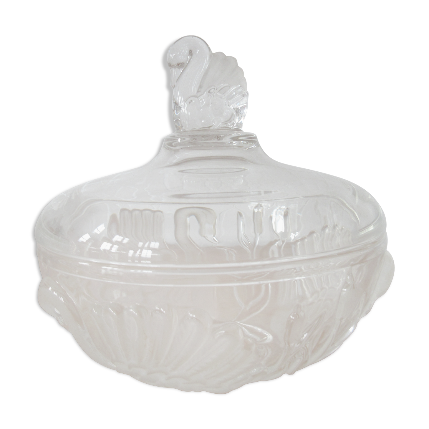 Vintage "swans" glass candy