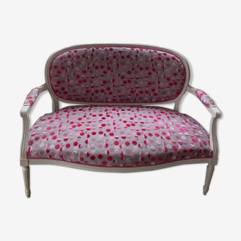2/3-seat bench covered with Manuel Canovas fabric