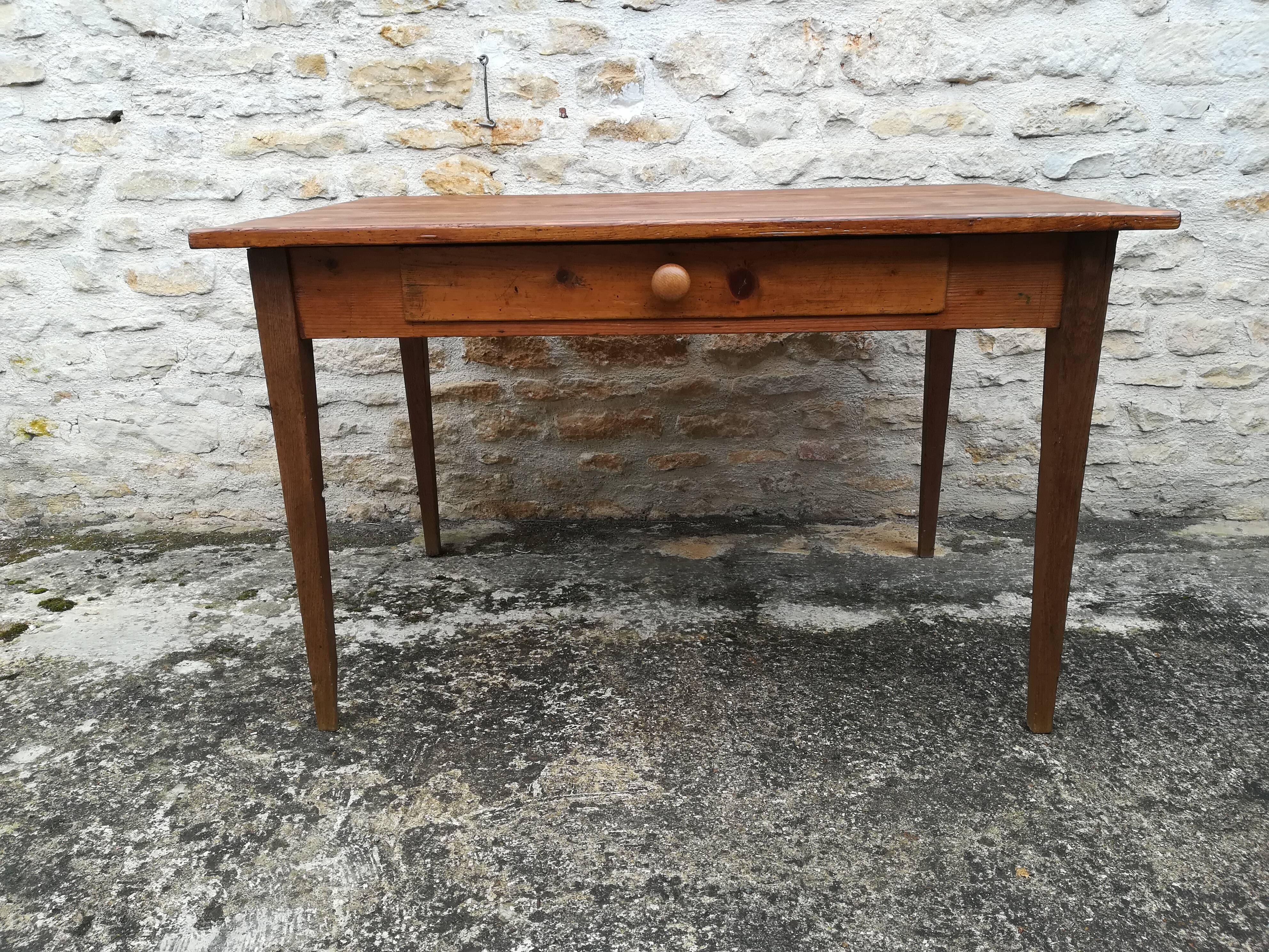 Farm table with drawer