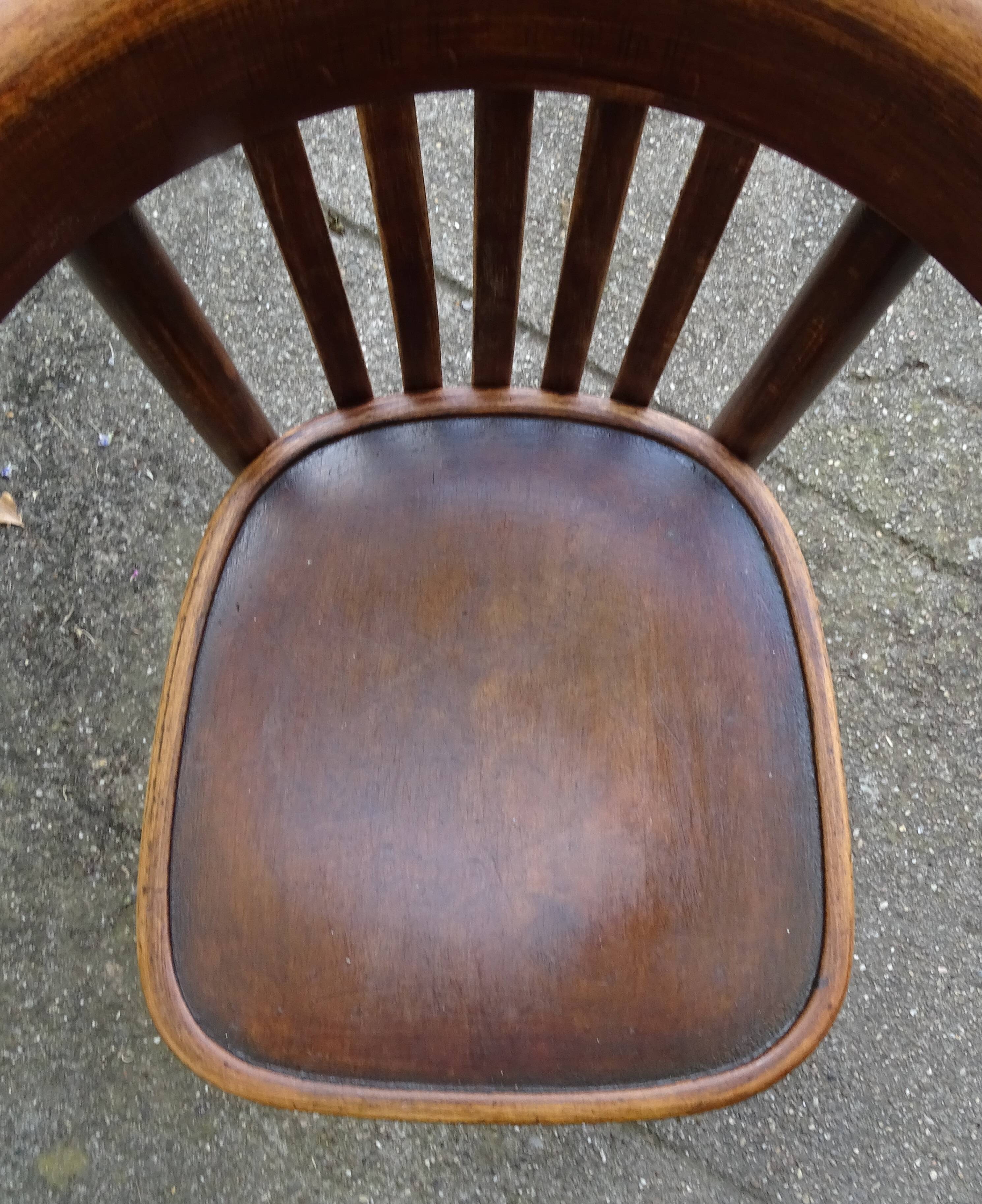 Set of 4 mismatched bistro chairs, from 1910 to 1935