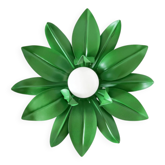 Applique fleur en métal vert vintage