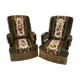 Pair of velvet and tapestry armchairs