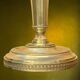 Solid brass table lamp with parchment effect shade – 1950s-60s