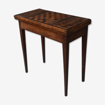 Table à jeu d'échecs marquetée d'époque début XIXème