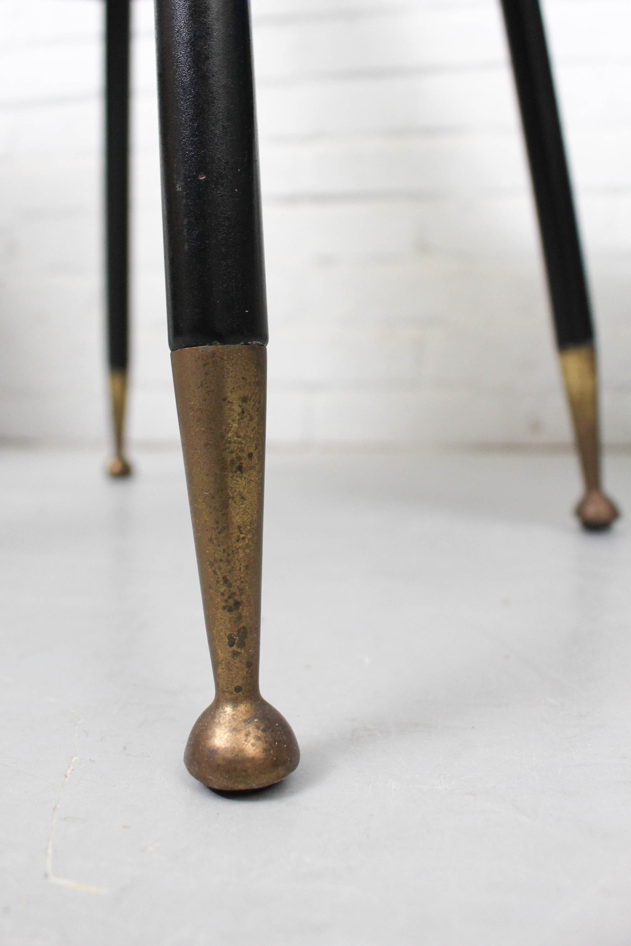 Set of 4 italian dining chairs with brass feet, 1950s