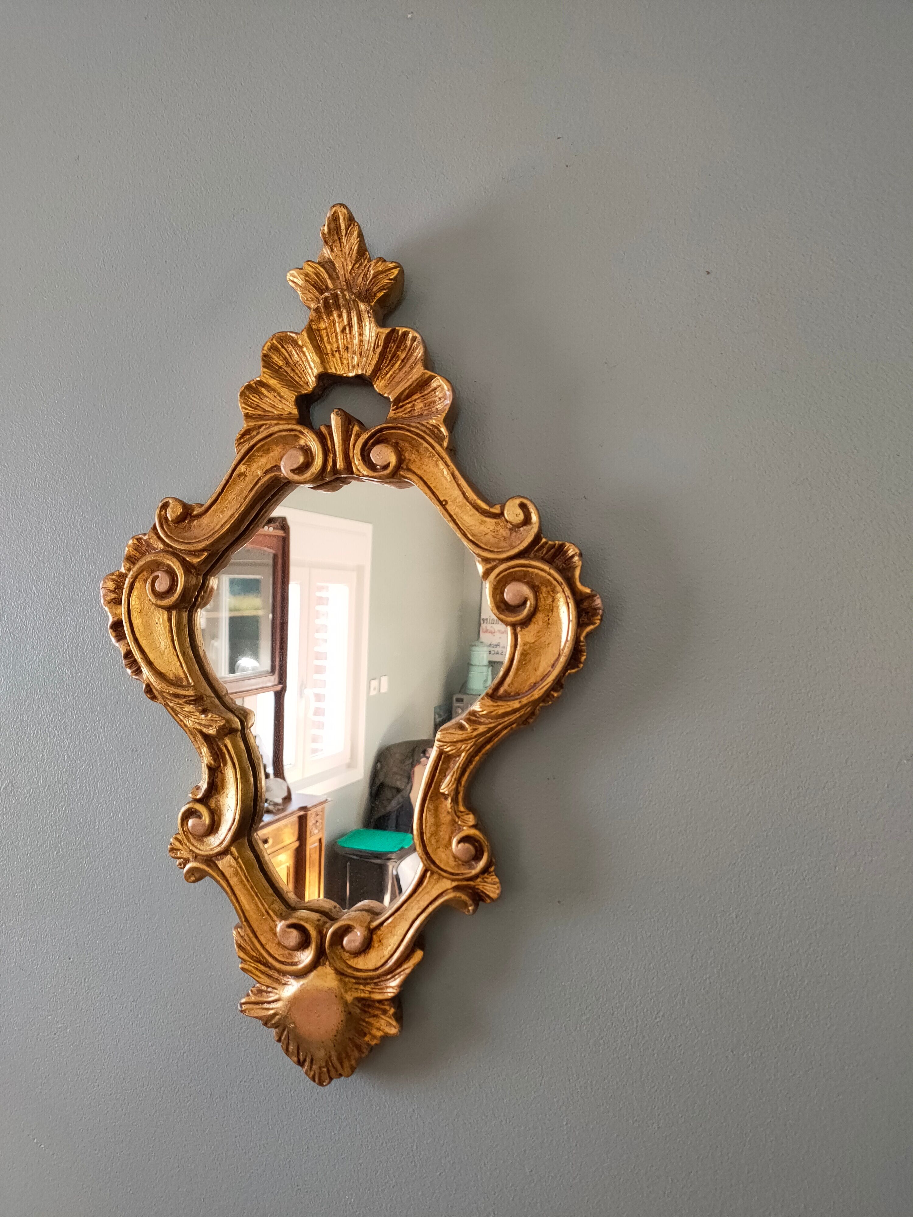 Gilded style mirror, 46x28 cm