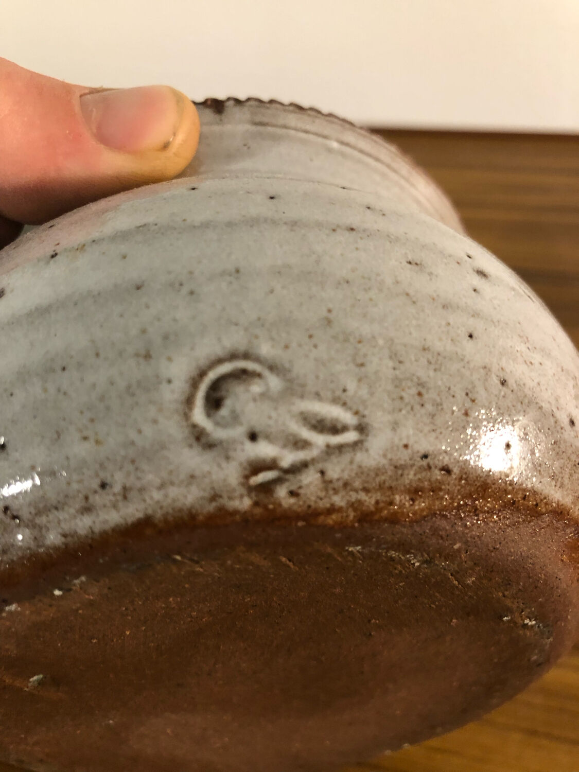 Sandstone pot signed by the owl by Norbert Pierlot