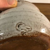 Sandstone pot signed by the owl by Norbert Pierlot