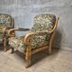 Pair of Wooden Armchairs with Curved Arms, Czechoslovakia, 1940s–1950s