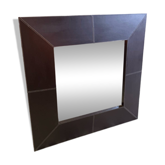 Miroir cuir marron