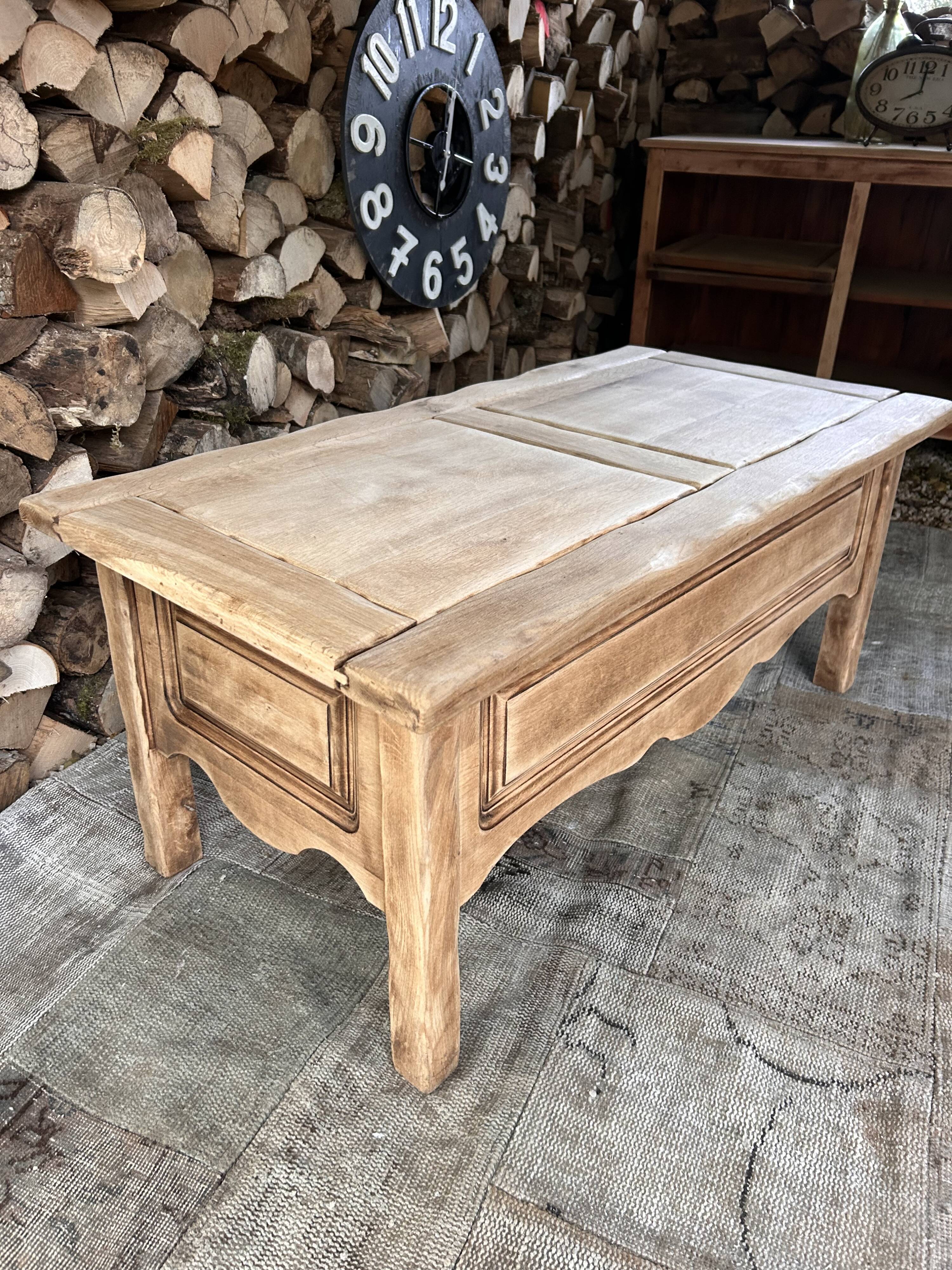 Solid oak coffee table