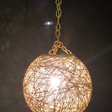 String and rattan ceiling of the 60s 70s