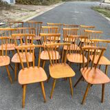 Suite of 18 mismatched Scandinavian chairs