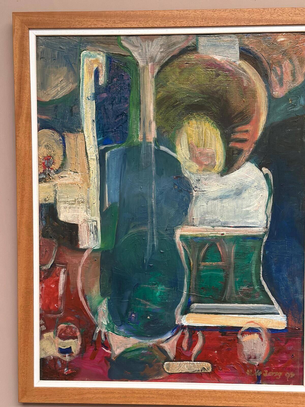 Original Oil on Canvas – “Abstract Composition” by Hendrik De Jong – Dated