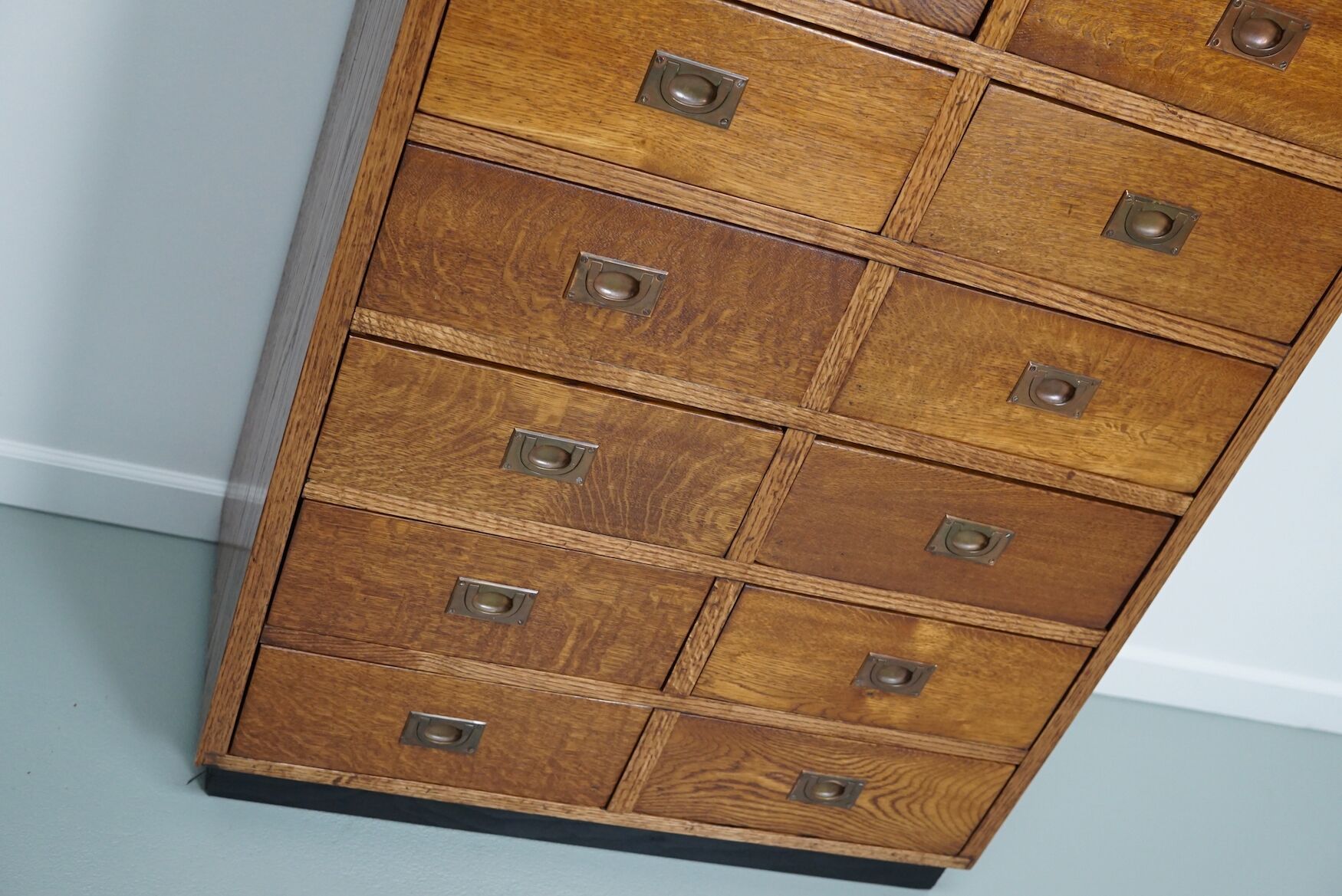English Oak Apothecary / Filing Cabinet Campaign Style, 1930s