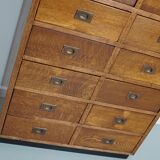 English Oak Apothecary / Filing Cabinet Campaign Style, 1930s