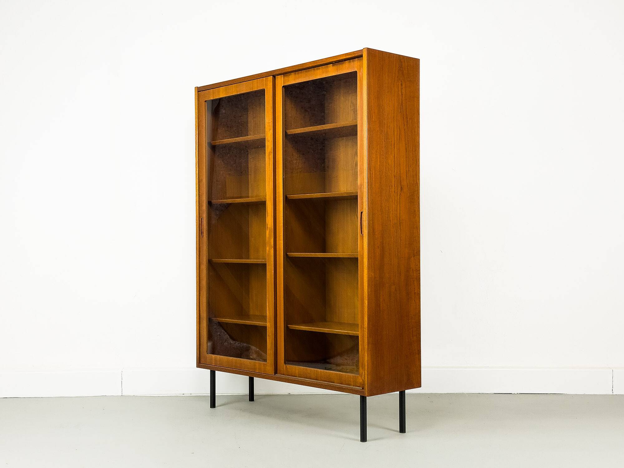 Danish Teak Cabinet with Glass Doors by Carlo Jensen for Hundevad & Co, 1960s