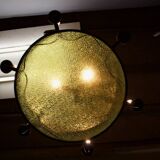 Art deco wrought iron chandelier with 6 lights