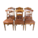 Set of eight late empire chairs in high quality brown leather in mahogany