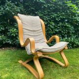 fauteuil en hêtre stratifié scandinave vers les années 1960