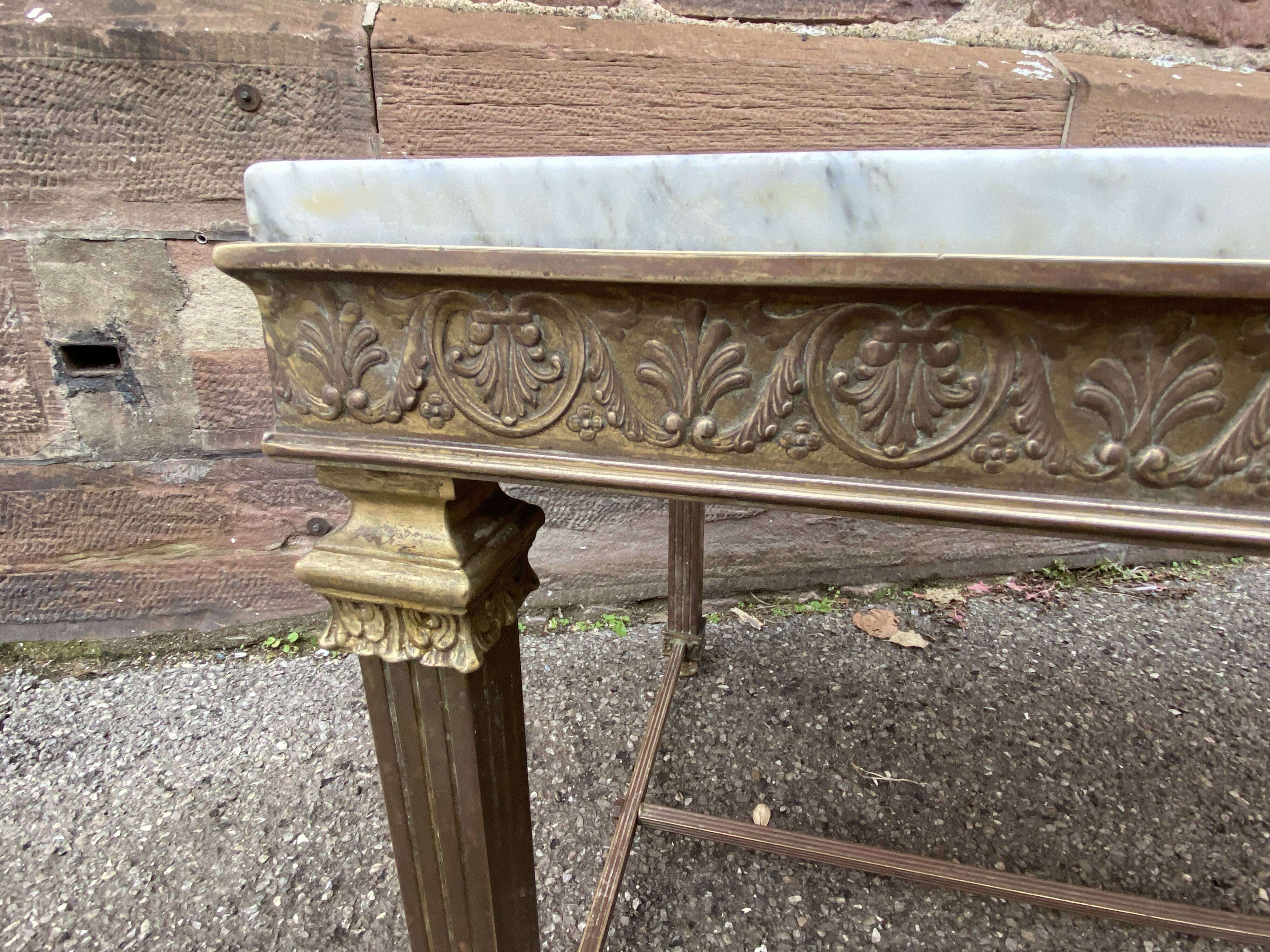 Louis xvi empire style coffee table in gilded bronze 1950