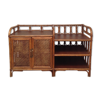 Vintage canning sideboard rattan and wood