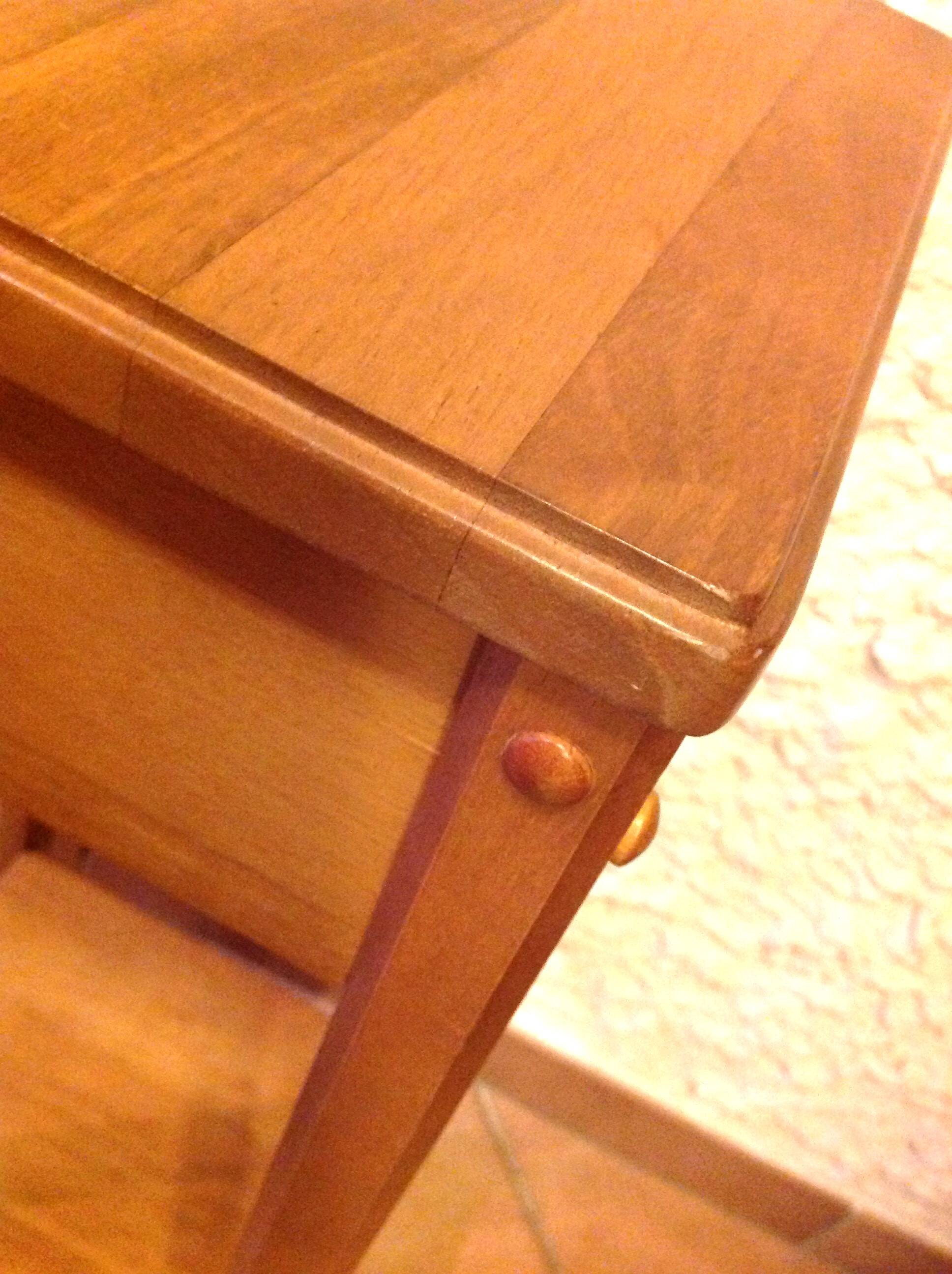 Square plant holder in light wood / 70s-80s