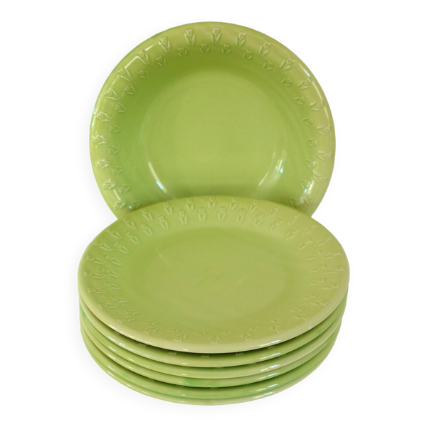 6 assiettes plates et plat anciens service Ceramiche, Italie